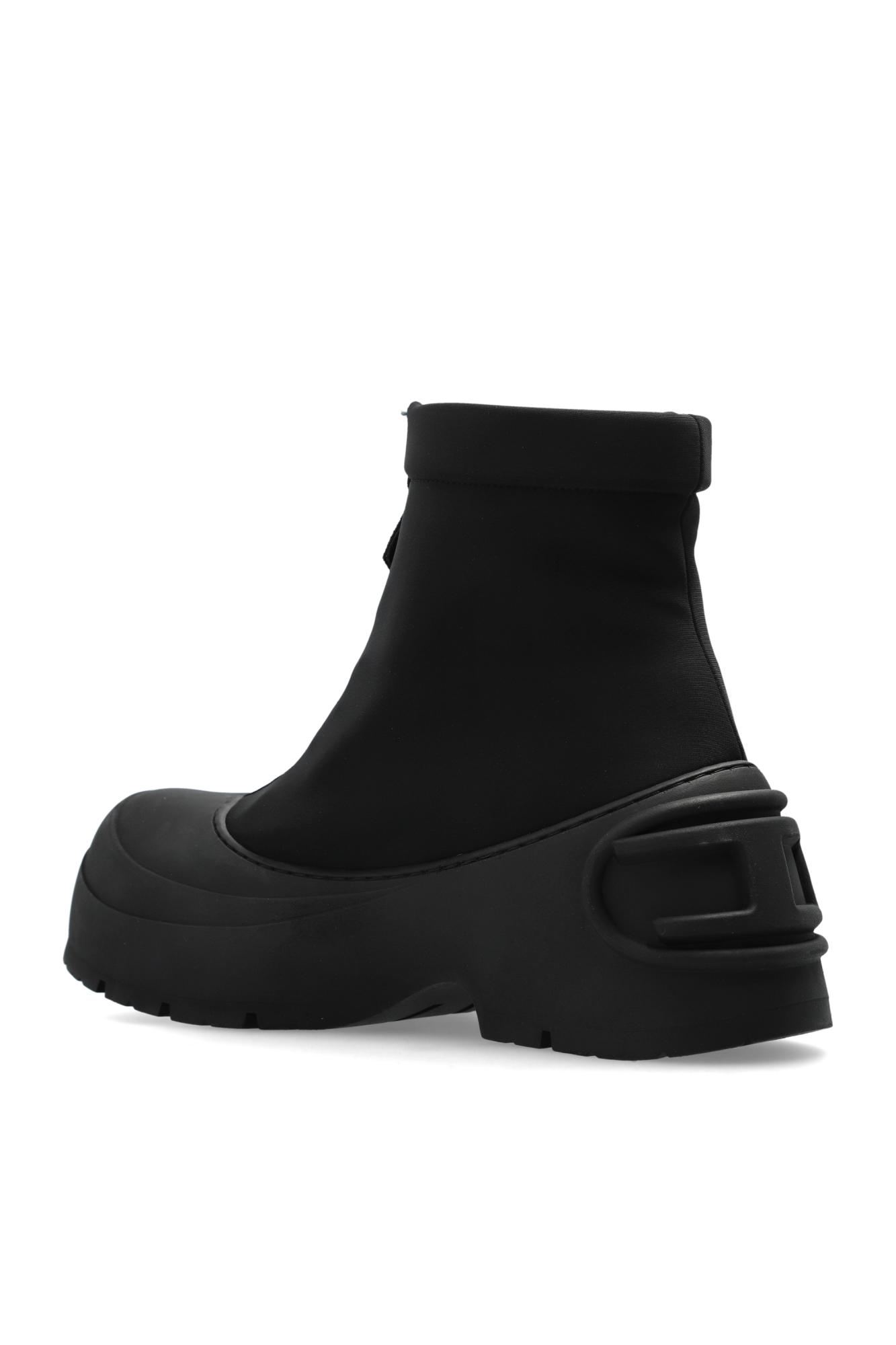 DIESEL Platform Ankle Boots 'D-Donald Ch' in Black for Men Lyst