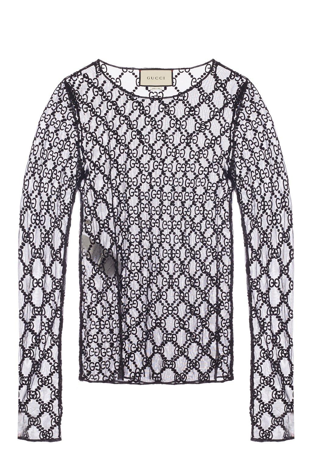 Gucci Patterned Sheer Top | Lyst