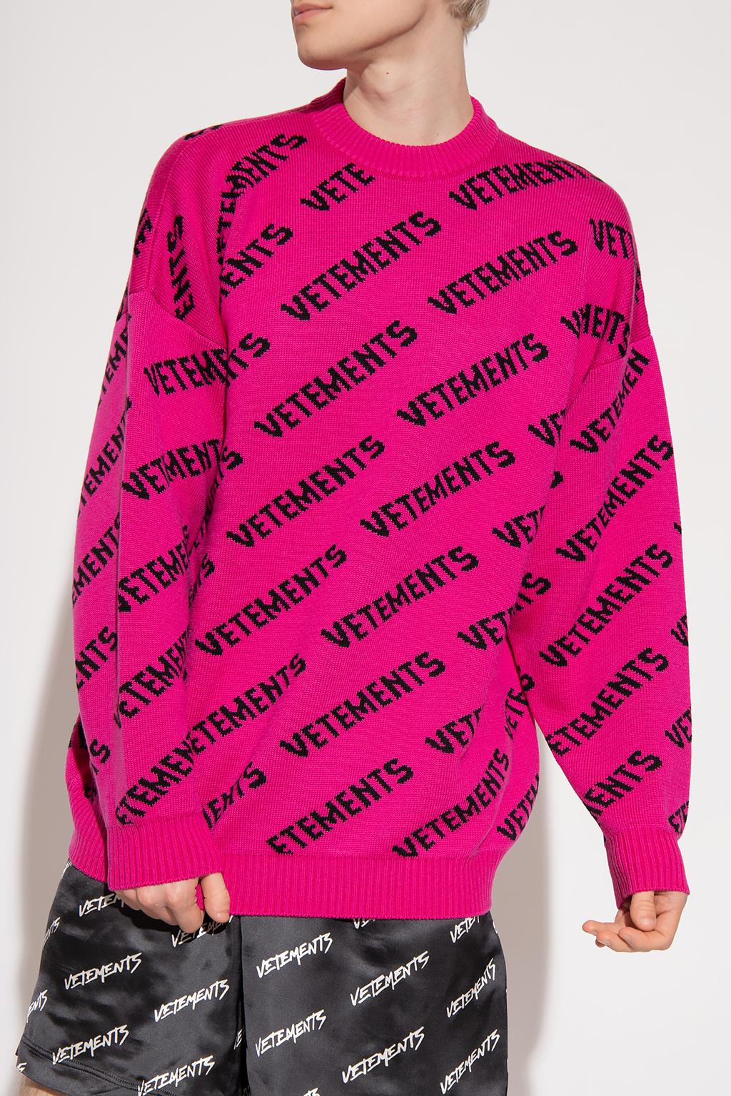 VETEMENTS Pink Monogram Jacquard Sweater - NOBLEMARS