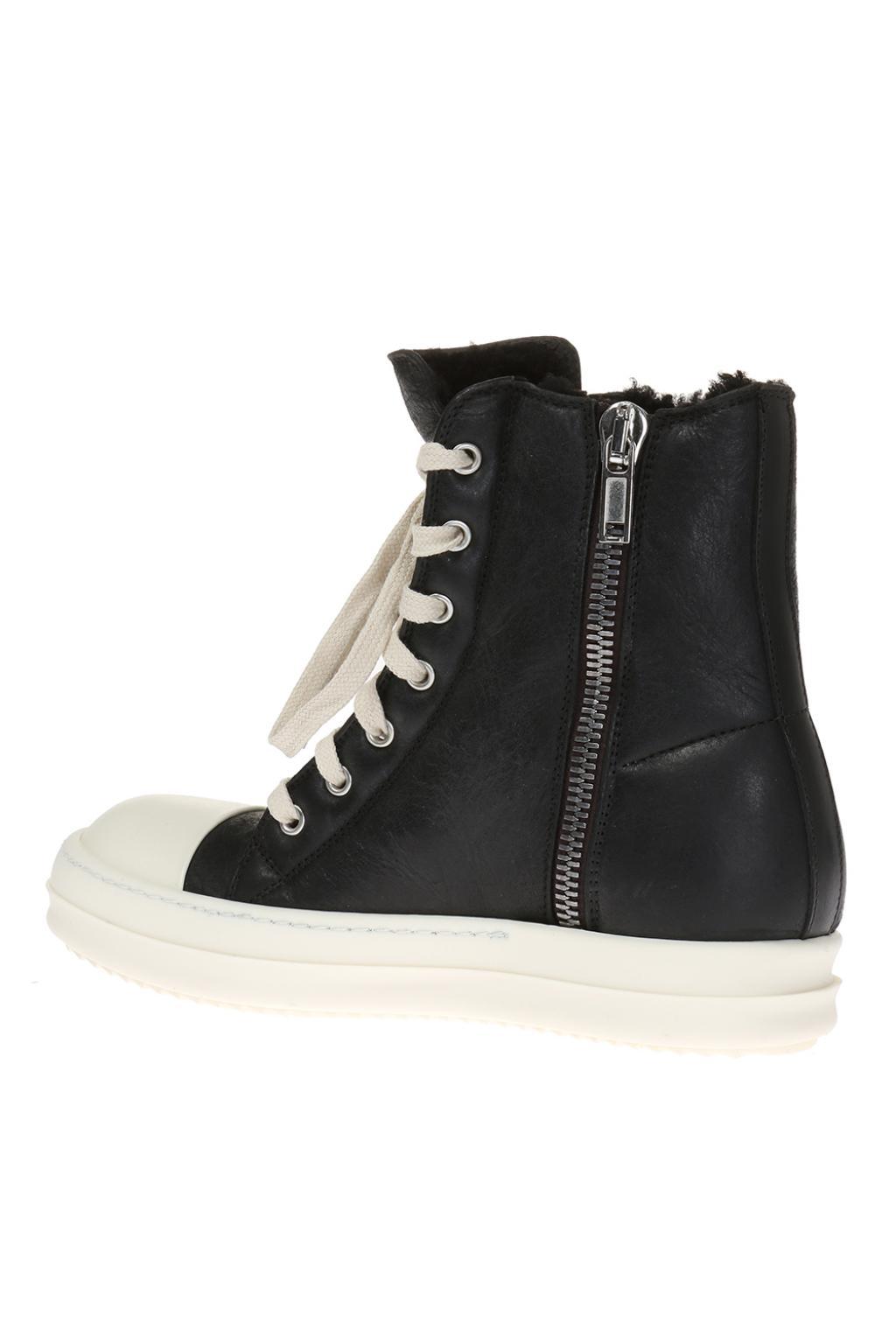 rick owens high knee sneakers