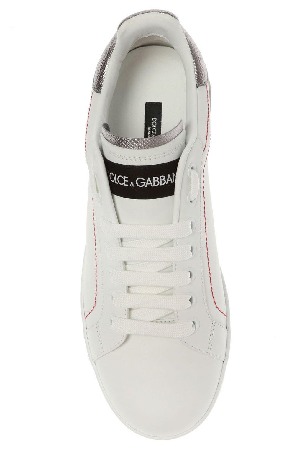 dolce and gabbana white and black sneakers