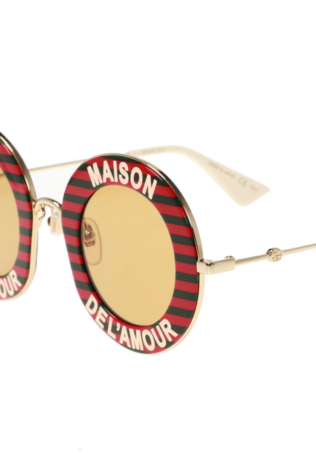 Gucci Logo Sunglasses in Red Lyst