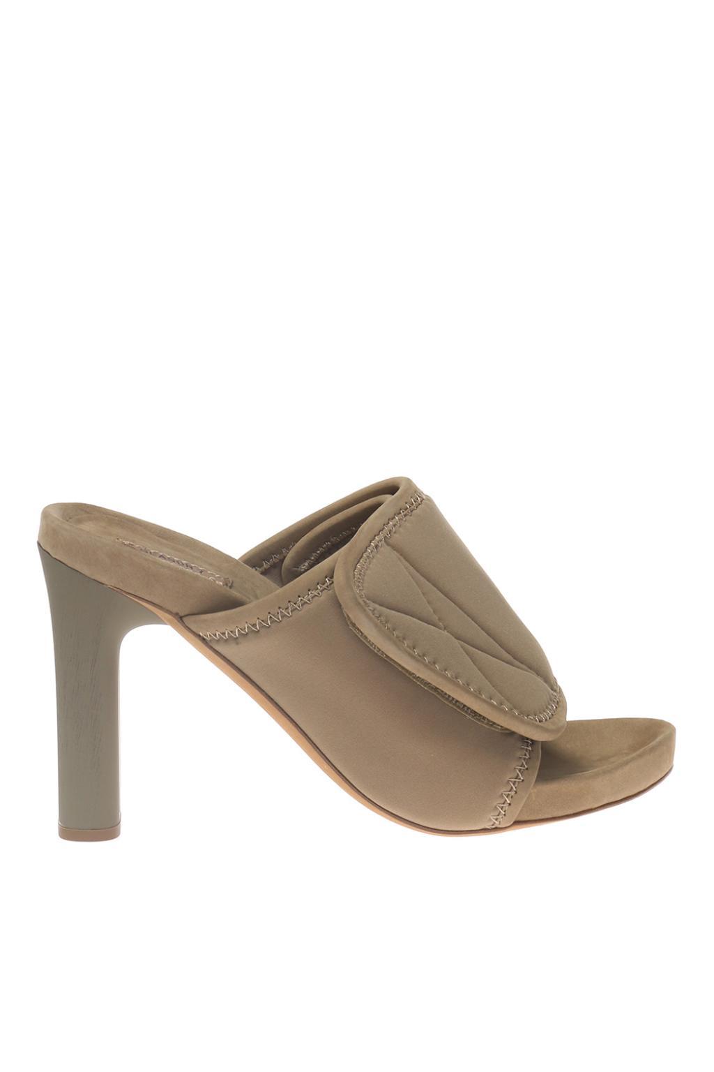 Yeezy Leather Heeled Slippers in Brown Lyst