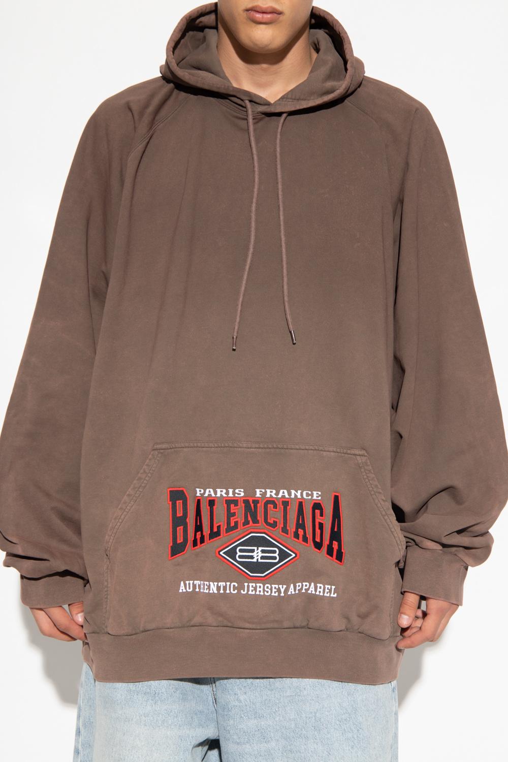 Balenciaga Hoodie With Logo in Brown for Men | Lyst