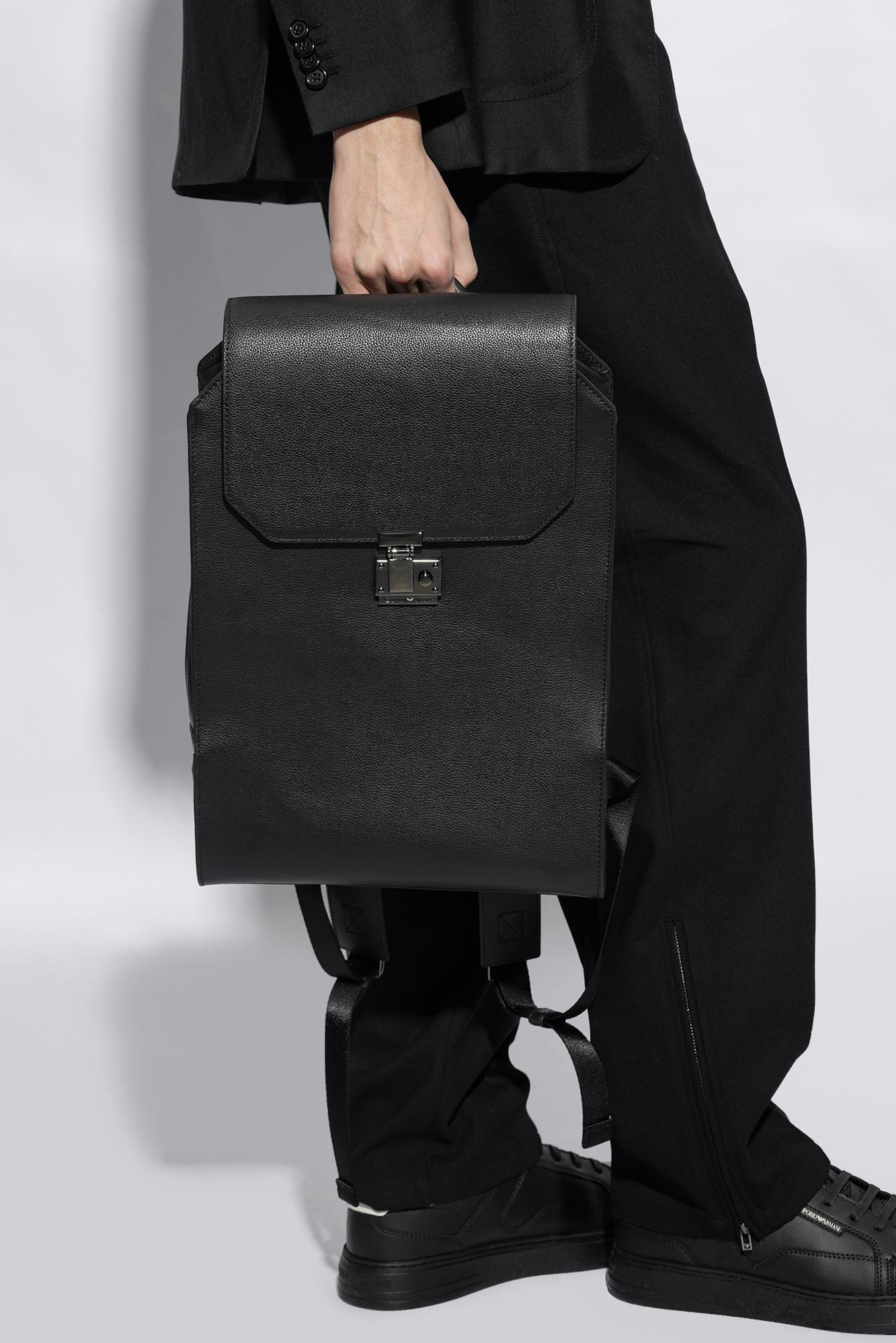 Emporio armani 2024 leather backpack