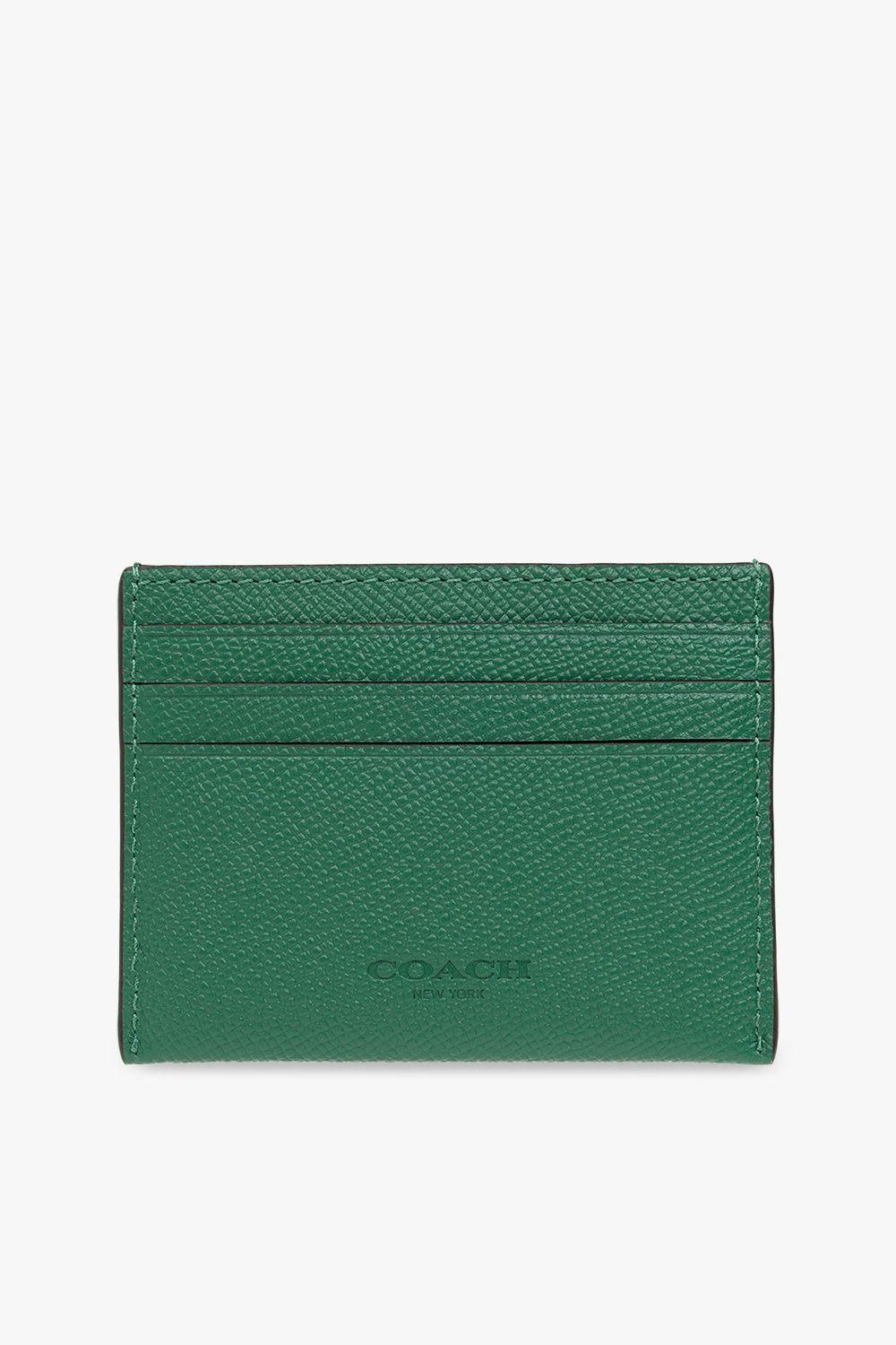 COACH Card Holder With Logo in Green | Lyst
