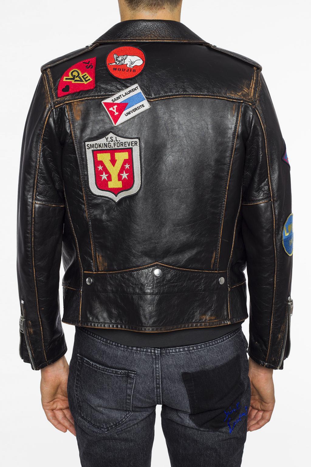 saint laurent multi zip leather jacket