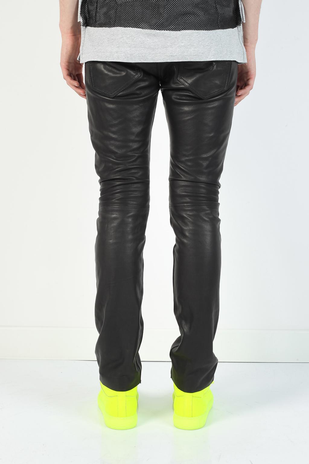 DIESEL 'thavar' Leather Trousers in Black for Men | Lyst