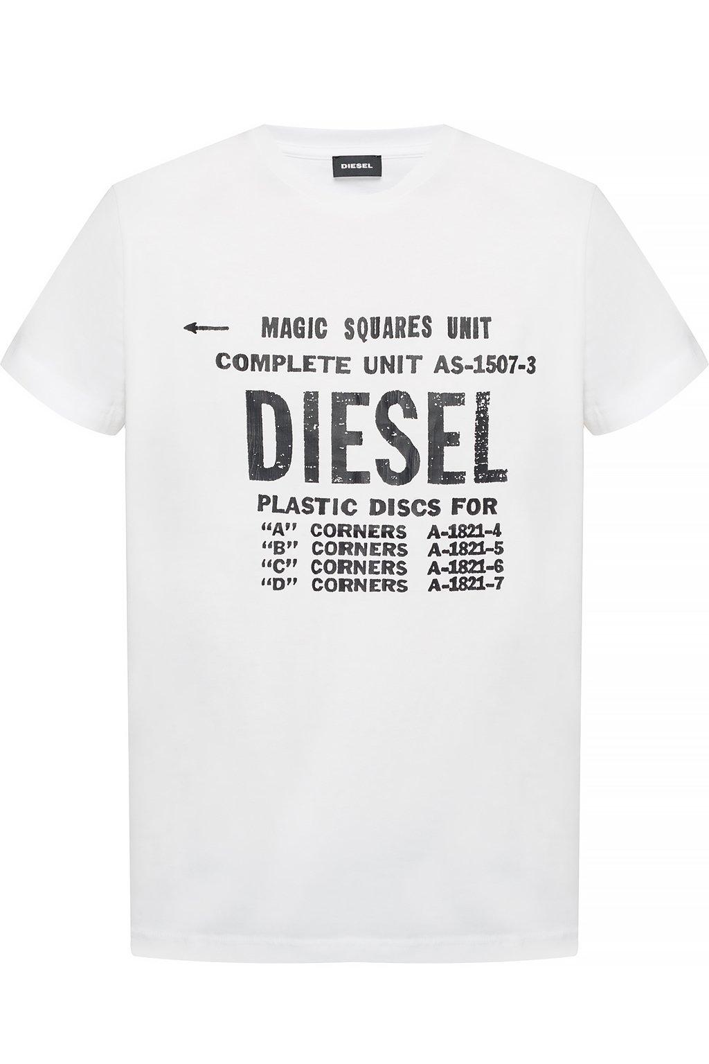 DIESEL Cotton Logoprinted Tshirt in White for Men Lyst