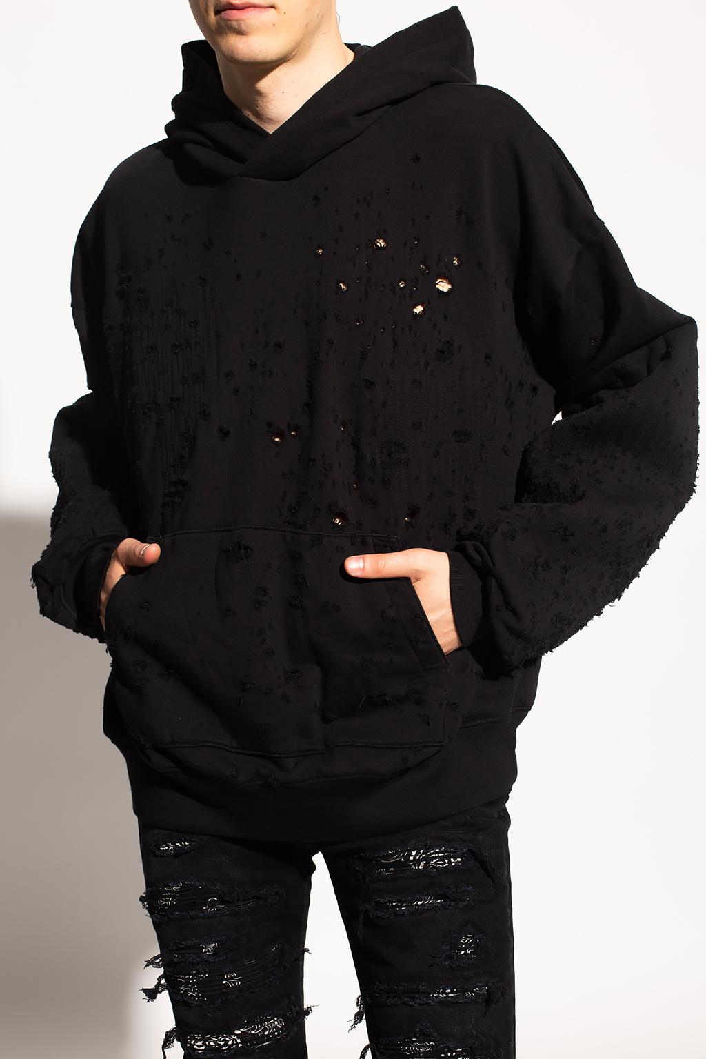 Amiri Hoodie With Decorative Holes in Black for Men | Lyst