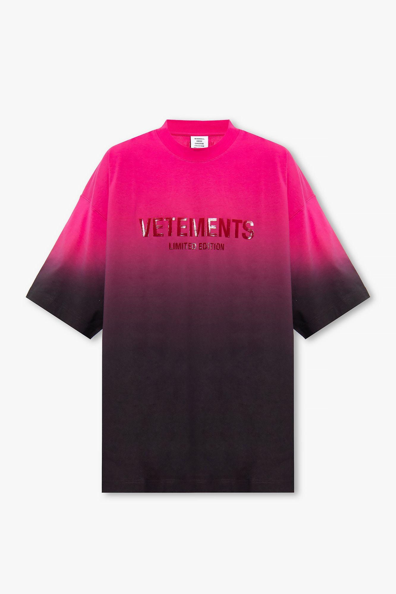 Vetements Logo T-shirt in Pink | Lyst