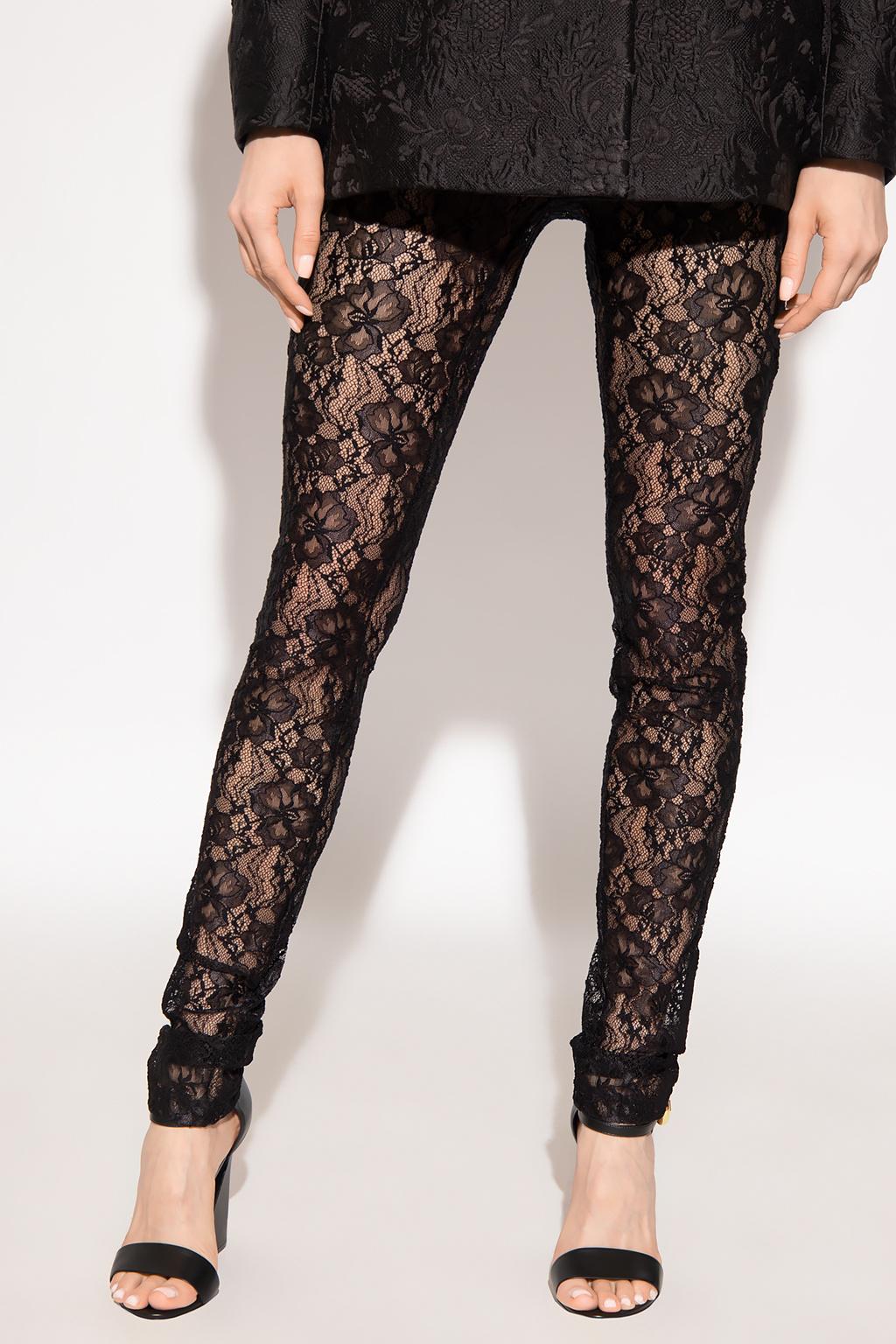 Dolce & Gabbana Lace Leggings in Black | Lyst