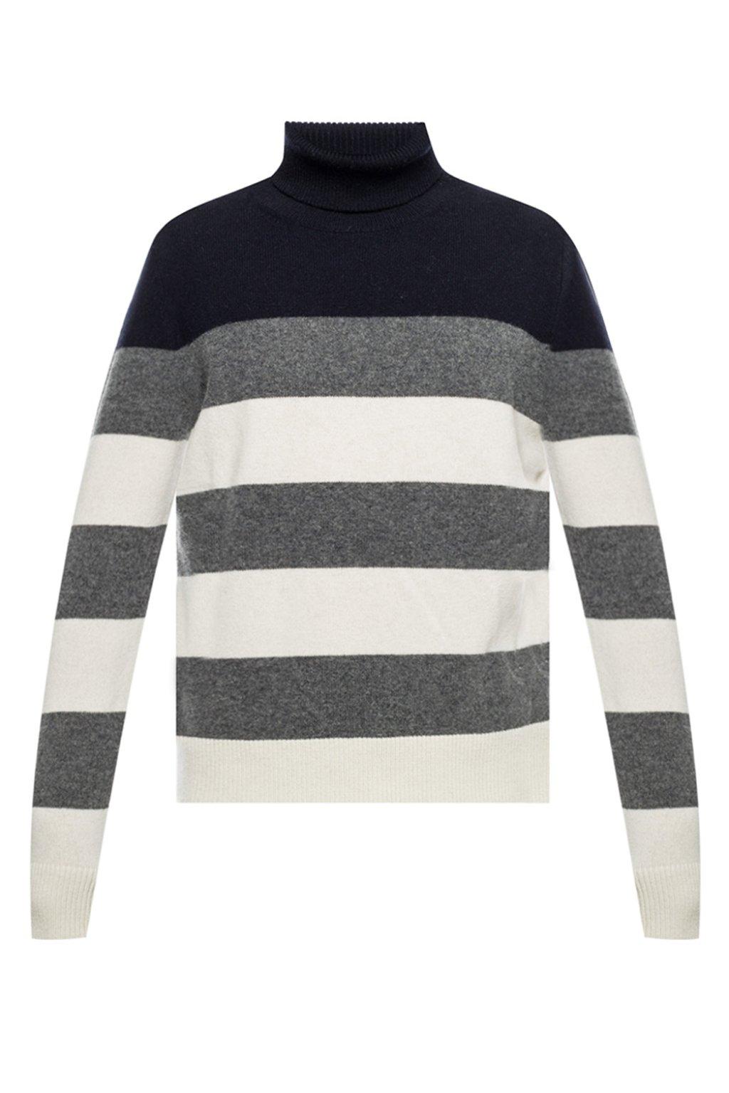 Moncler Wool Striped Turtleneck Sweater in Cream (Gray) for Men - Save