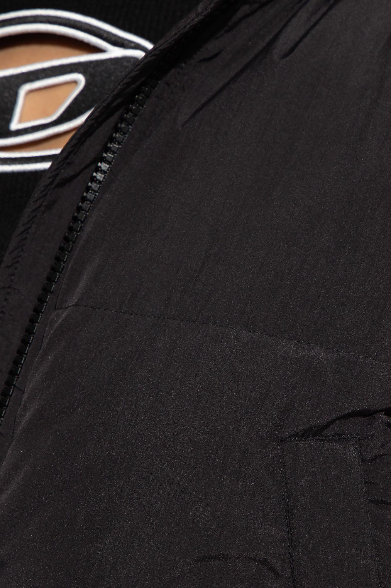 DIESEL 'w-peyt-short' Down Jacket, in Black | Lyst