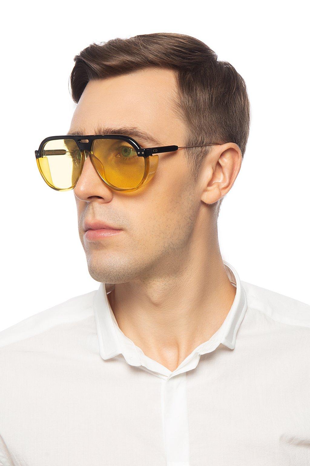 Dior 'club 3' Sunglasses in Yellow for Men | Lyst