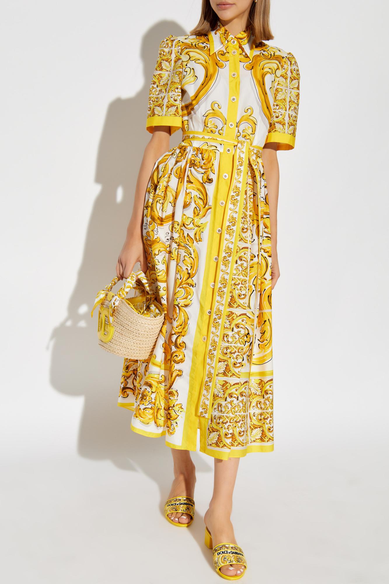 Dolce & Gabbana Dress With Pattern in Yellow | Lyst Dolce & Gabbana Dress With Pattern in Yellow | Lyst