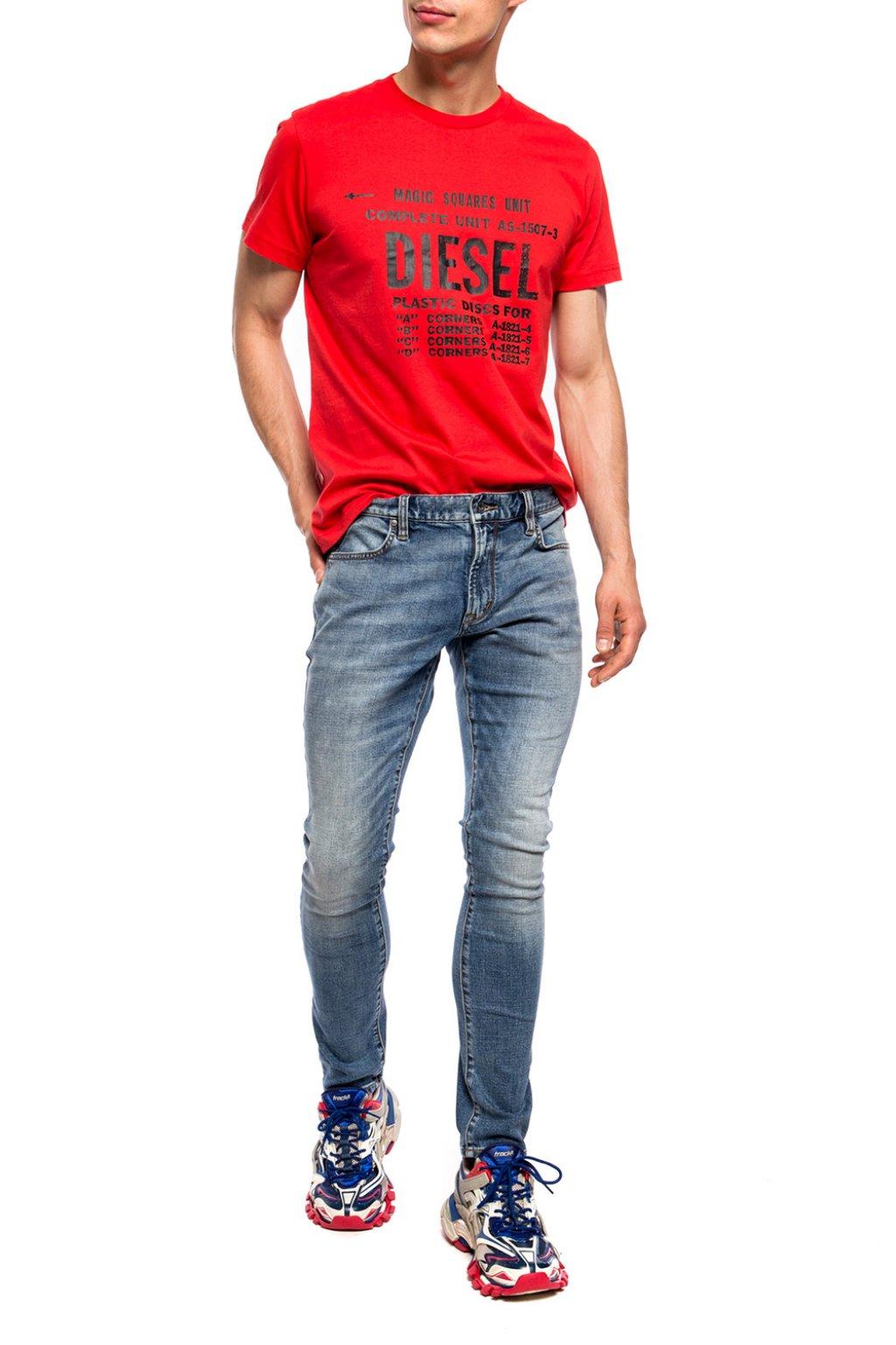 Download DIESEL Cotton Logo-printed T-shirt in Red for Men - Lyst