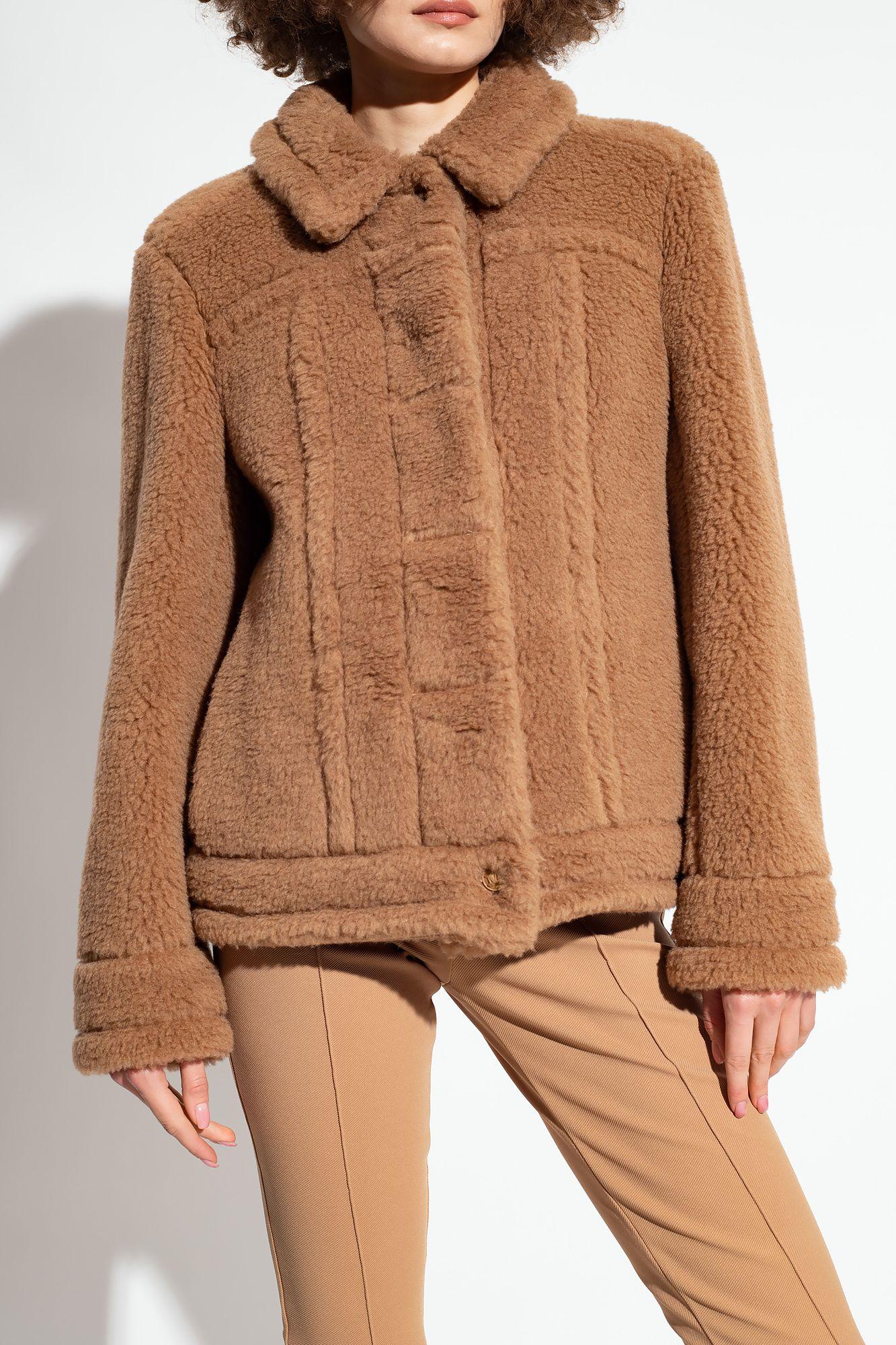 Max Mara 'teddino' Fur Jacket in Brown | Lyst