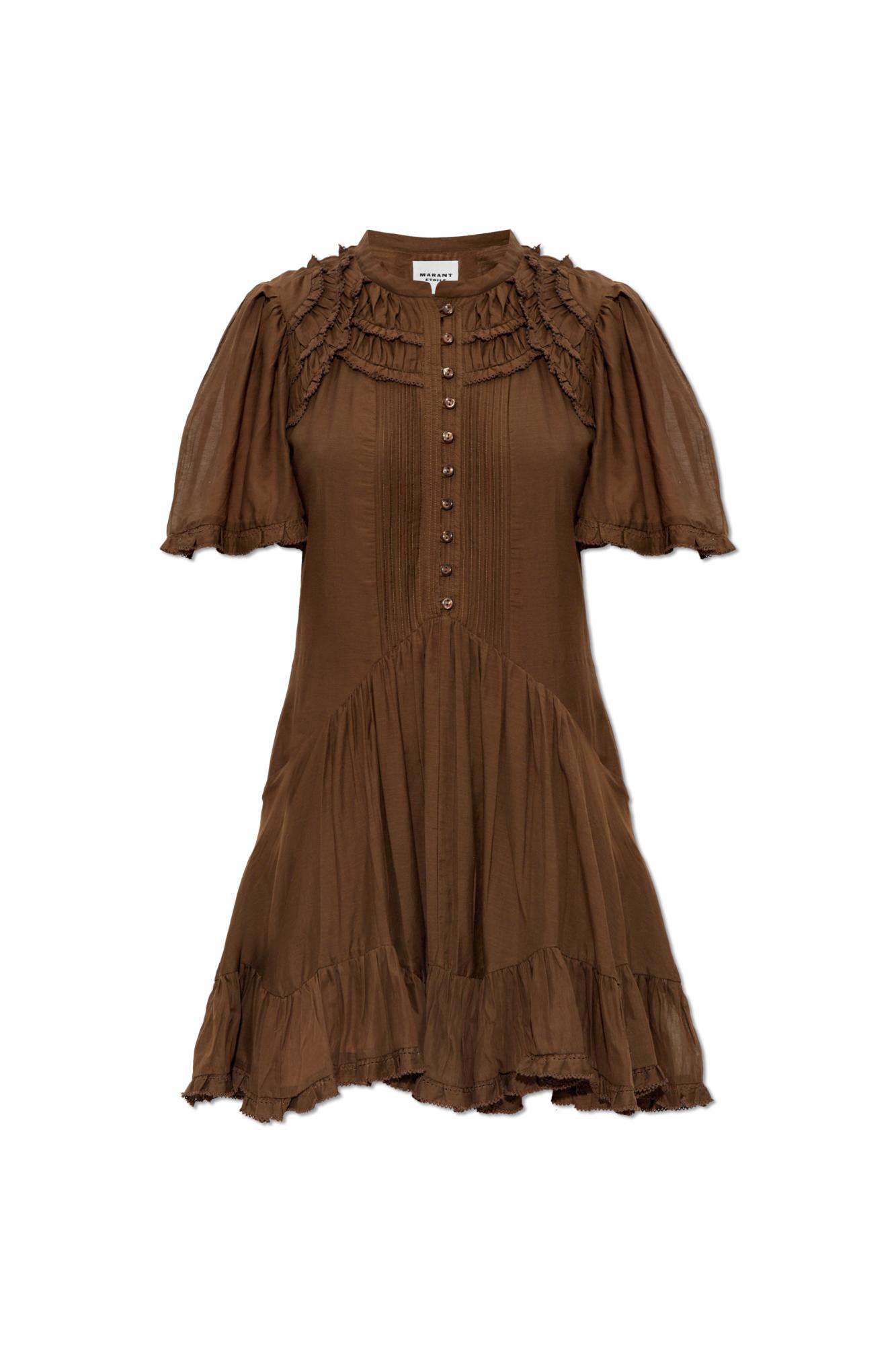 isabel marant brown dress Isela Mini Dress in Black