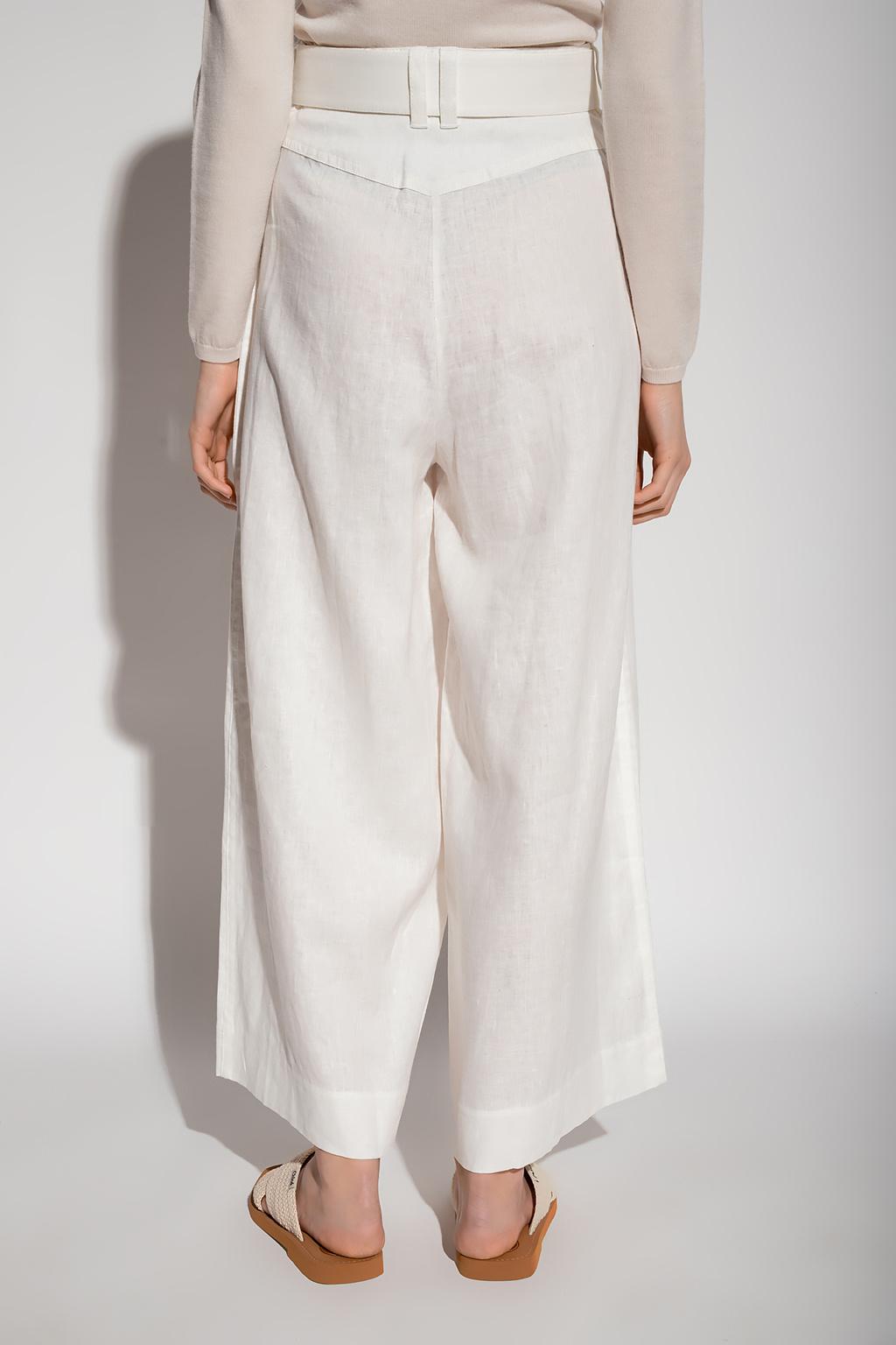 Zimmermann High-waisted Linen Trousers in White
