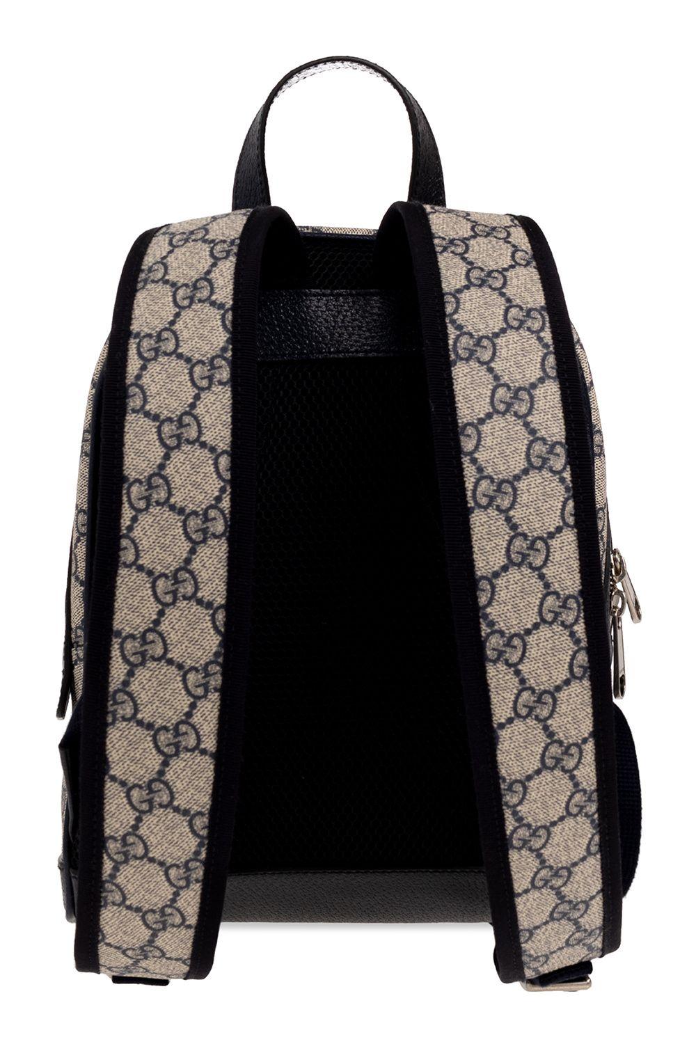 Gucci Black Monogram Ophidia Backpack