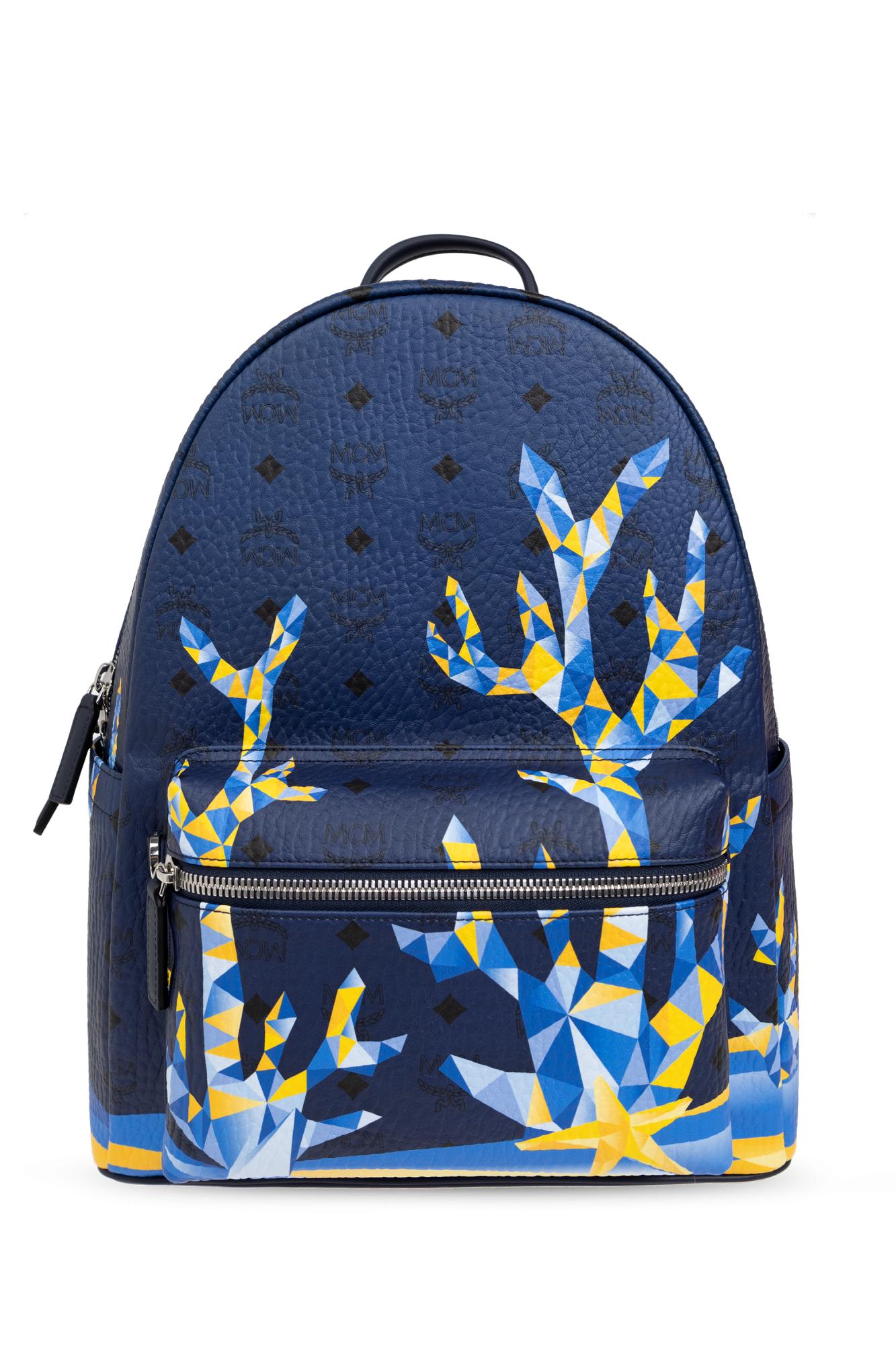 Royal blue mcm backpack best sale