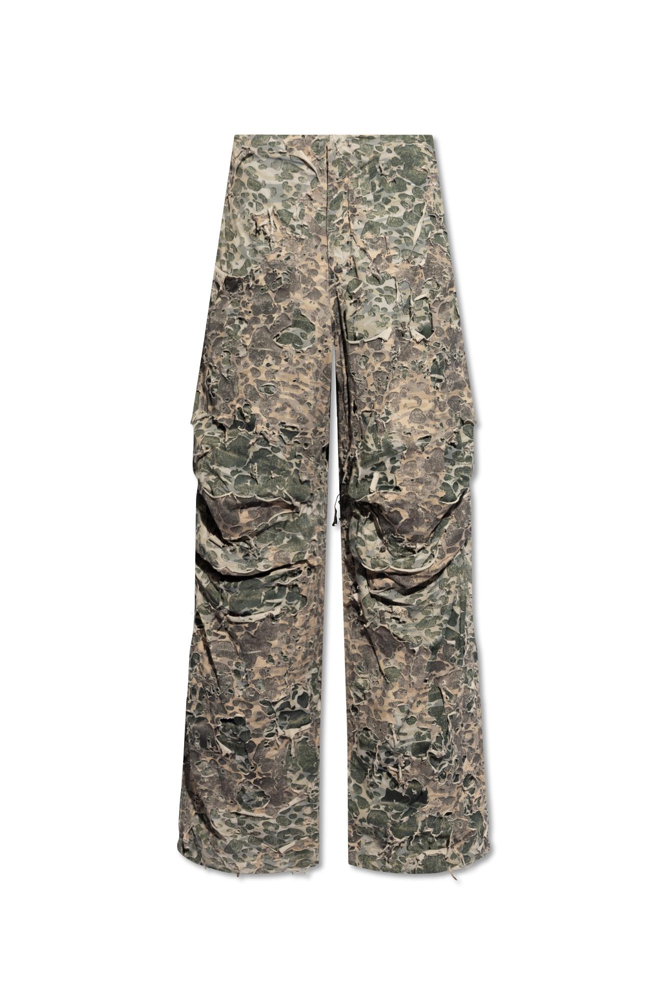 DIESEL Destroyed Pants Camo in Green for Men | Lyst