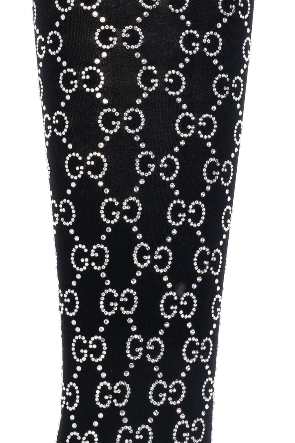 Gucci Monogrammed Tights in Black Lyst
