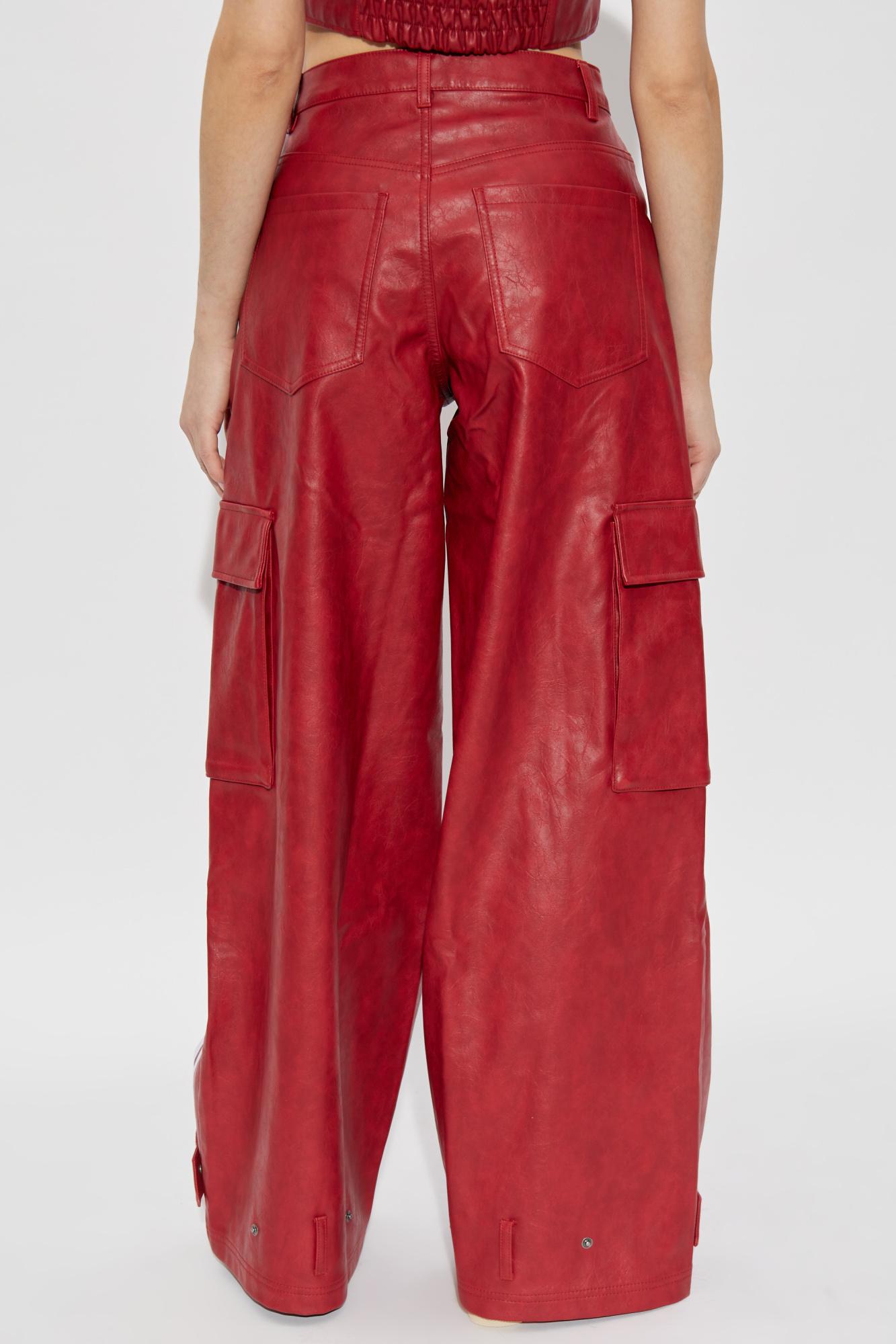 adidas Originals Faux Leather Trousers in Red | Lyst adidas Originals Faux Leather Trousers in Red | Lyst