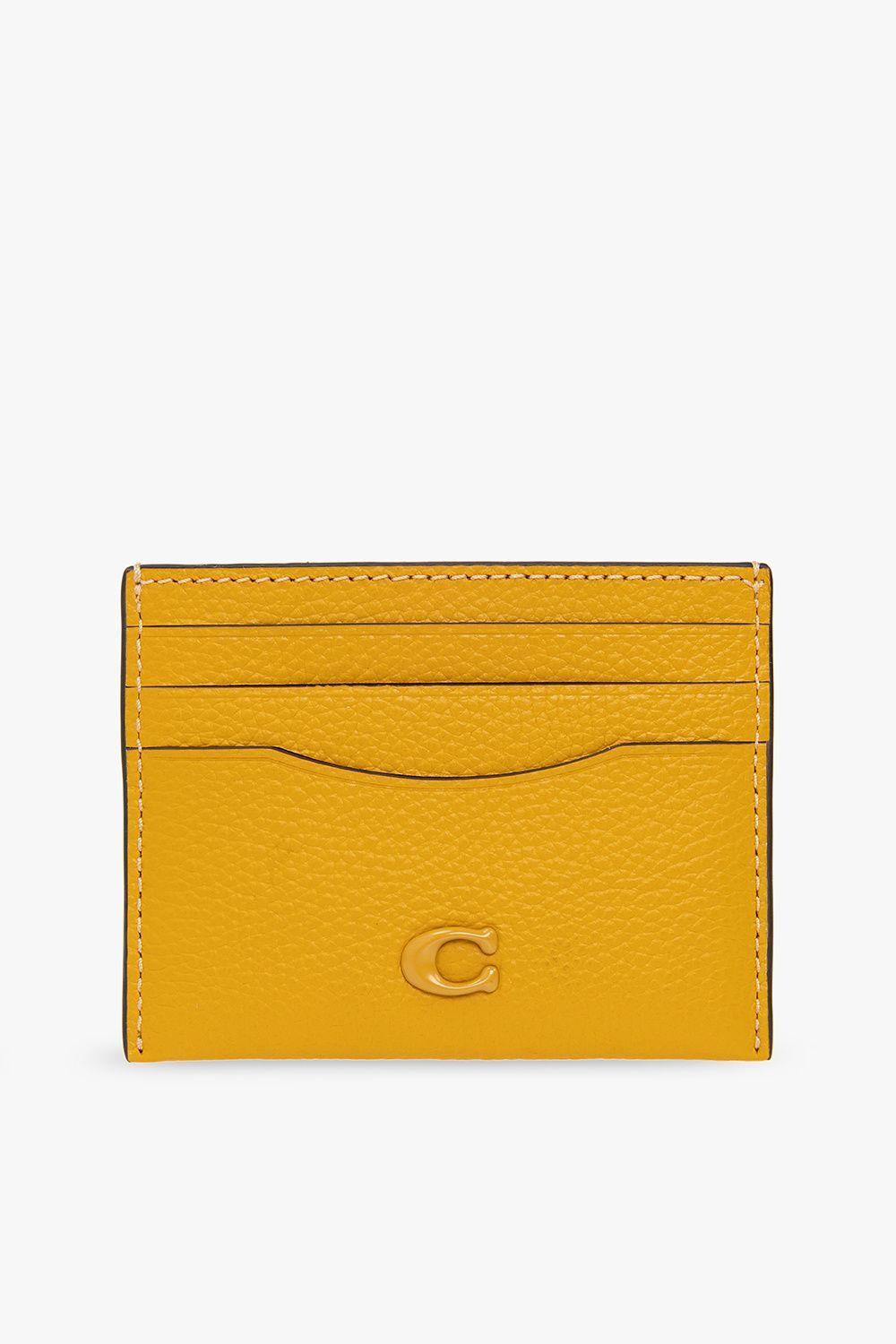 COACH Card Holder in Yellow for Men | Lyst