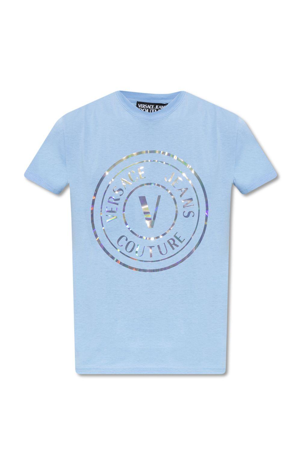 Versace Jeans Couture Logo T-shirt in Blue for Men | Lyst