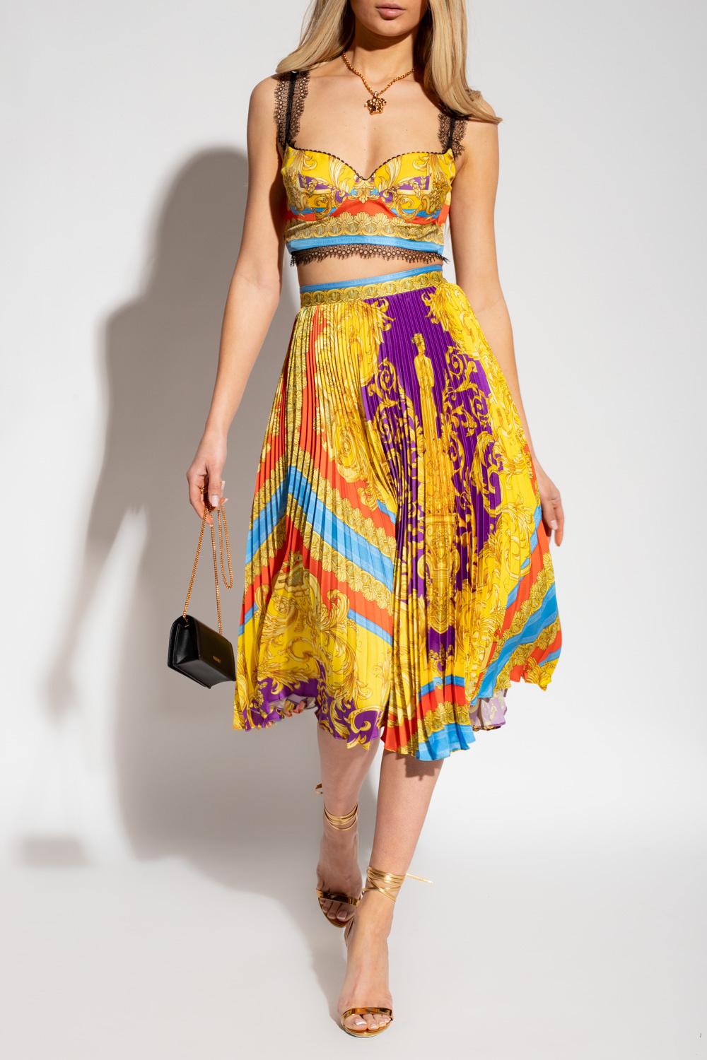 Versace Versus 100% Wool Multi-Color Checkered Women's Pleated Skirt Sz XS S M 