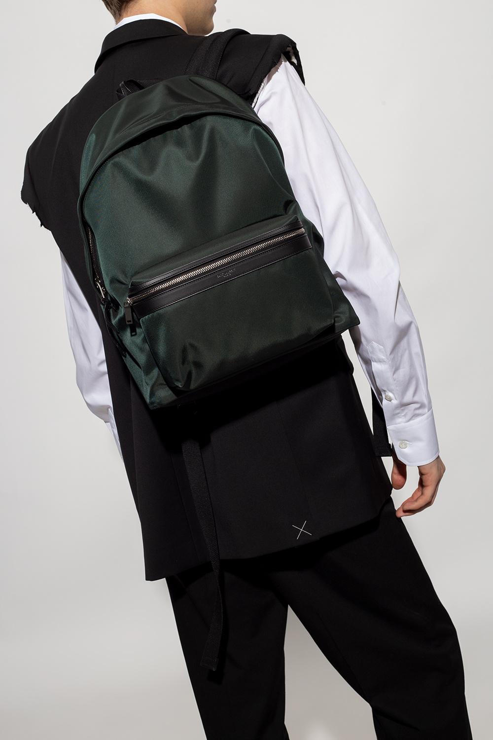 Saint Laurent Backpack With Logo in Green for Men