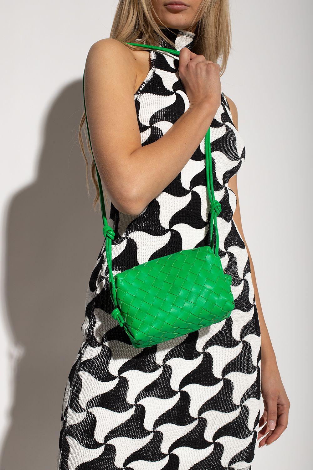 Loop Mini Leather Shoulder Bag in Green - Bottega Veneta