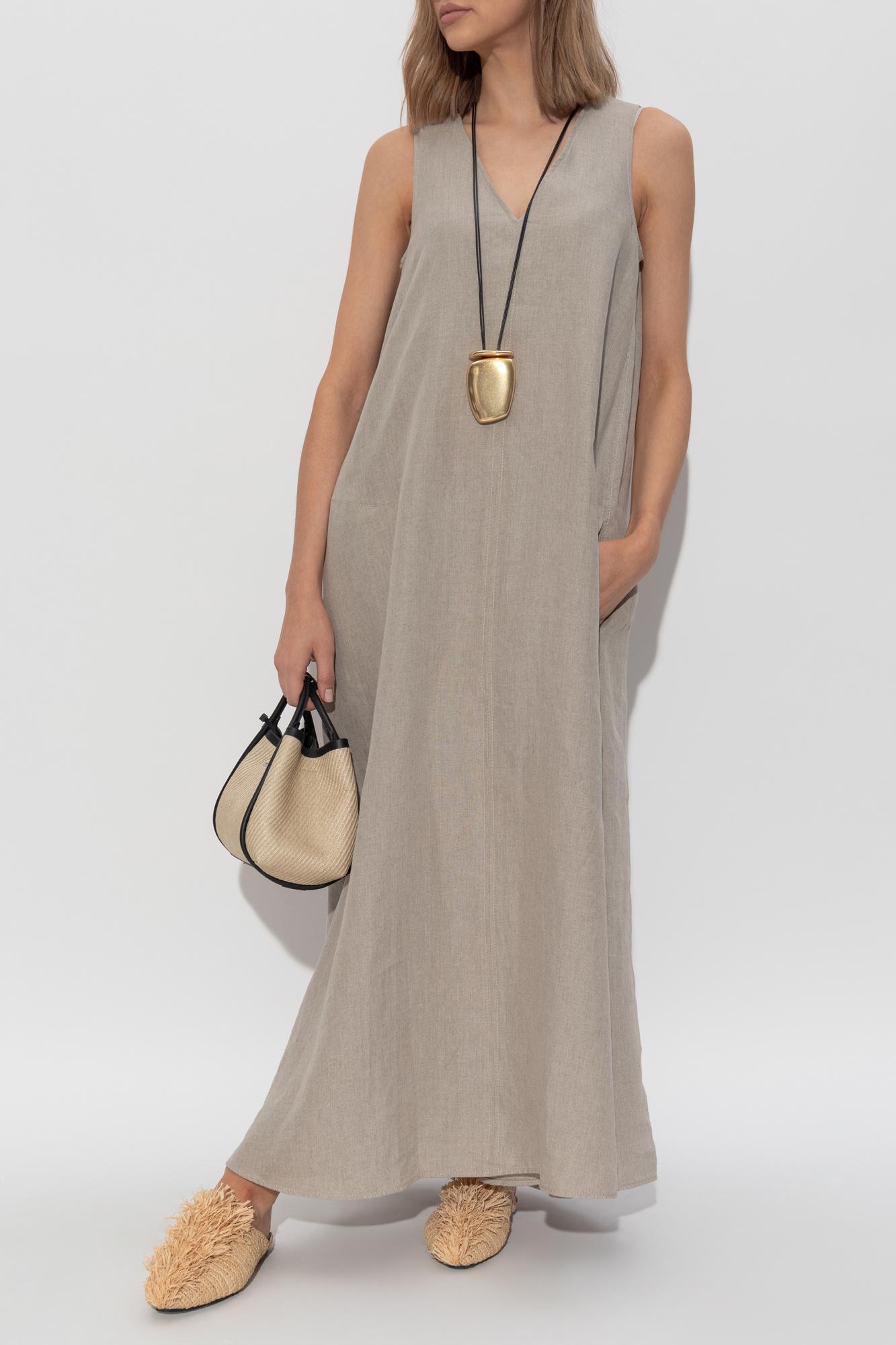 関税送料込【MAX MARA】Simeone dress Flared linen dress, beige | 