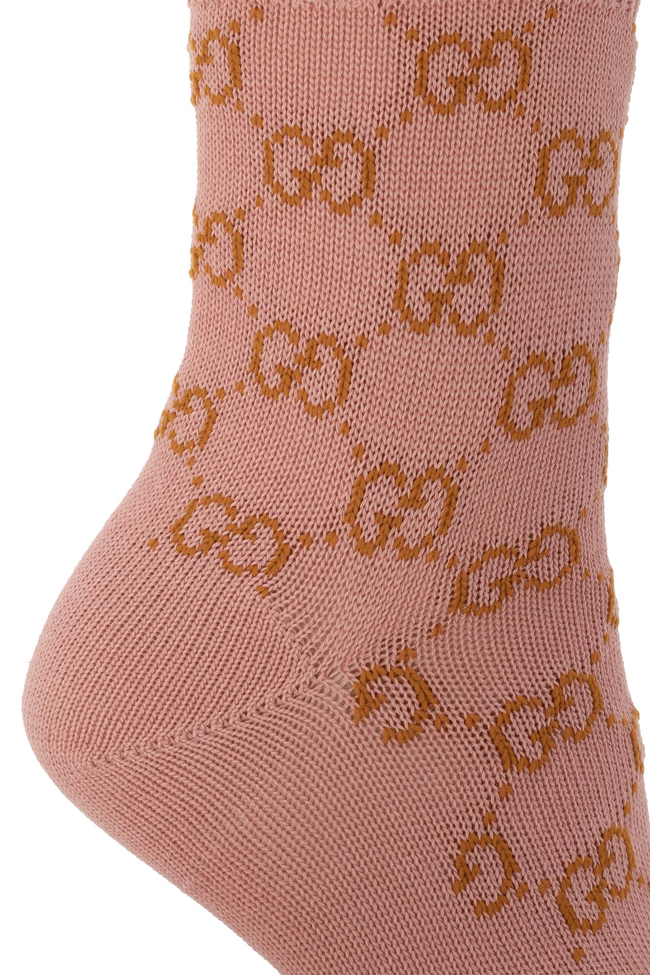 Gucci Monogrammed Socks in Brown | Lyst
