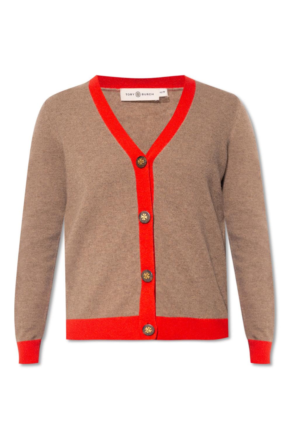 tory burch color block cashmere cardigan