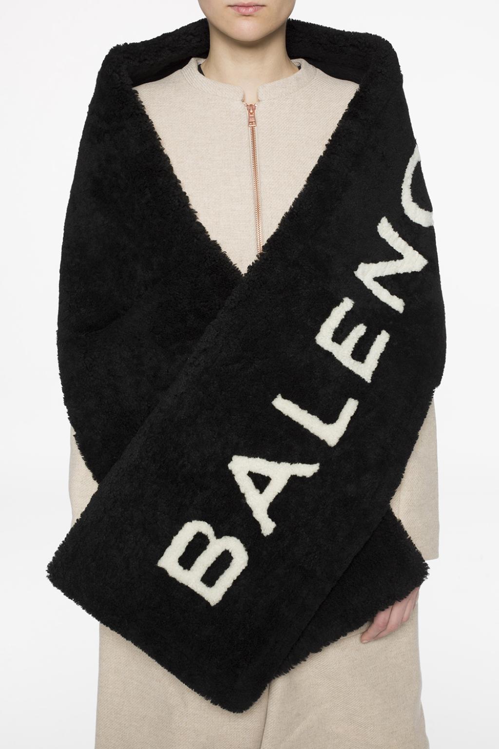balenciaga fur scarf