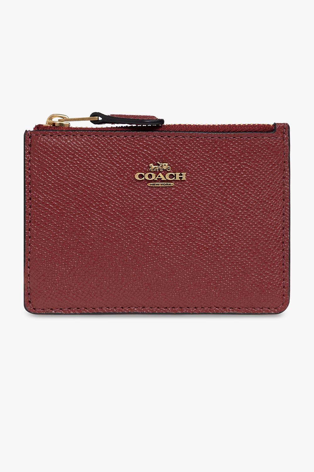Brown Coach Monogram Wallet/Credit Card Holder, Red Monogram Purse