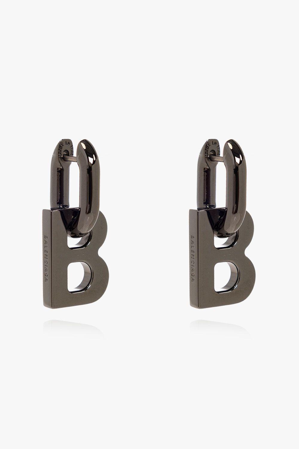 Balenciaga Brass Earrings in Black Lyst