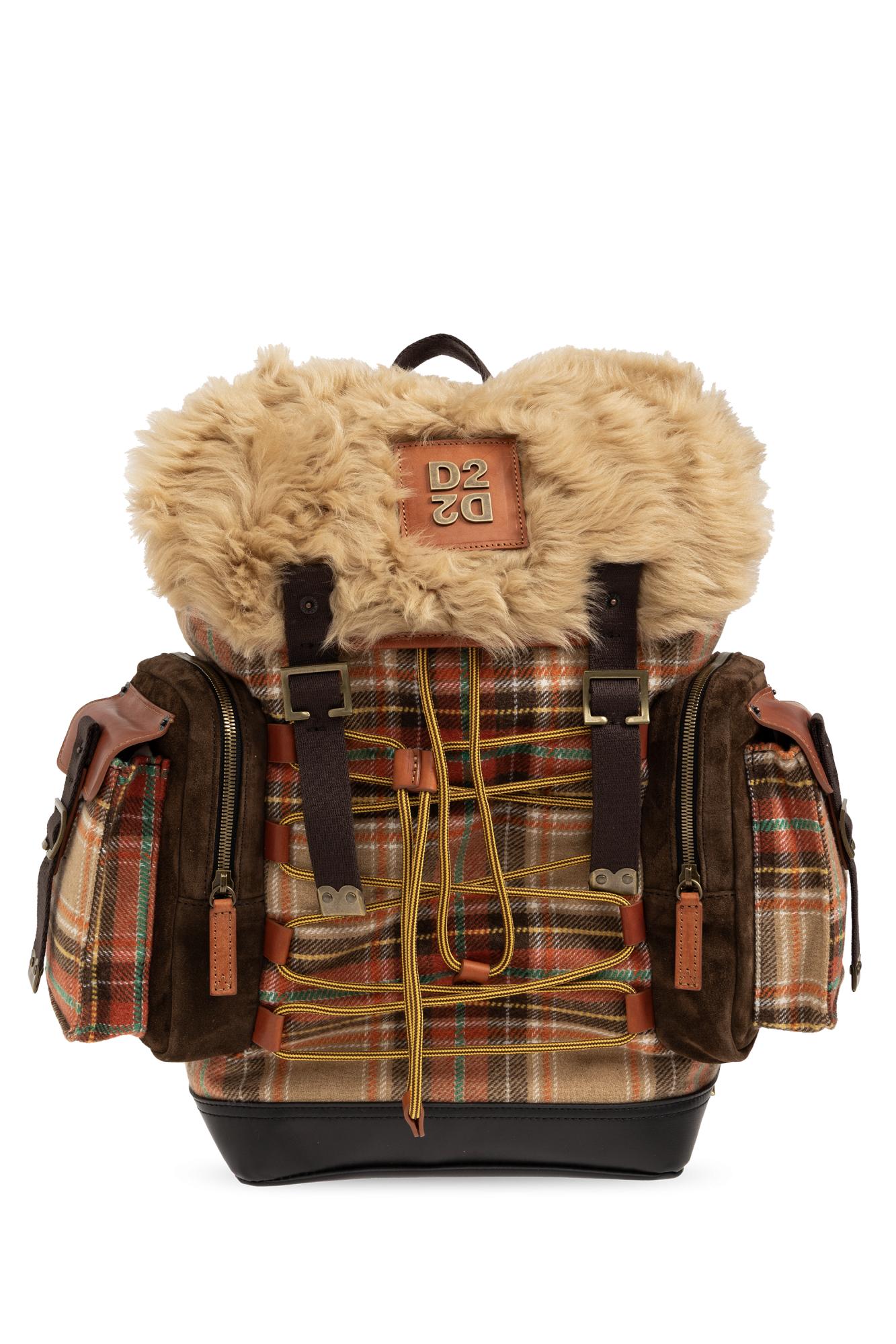 dsquared leather backpack D2 Monogram adding a playful touch to any outfit DSquared Backpacks for Men |