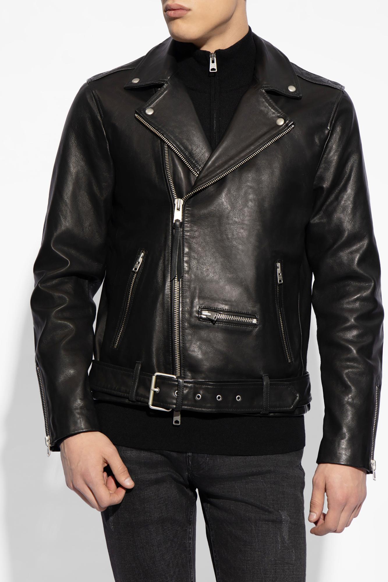 AllSaints 'Wick' Biker Jacket in Black for Men Lyst
