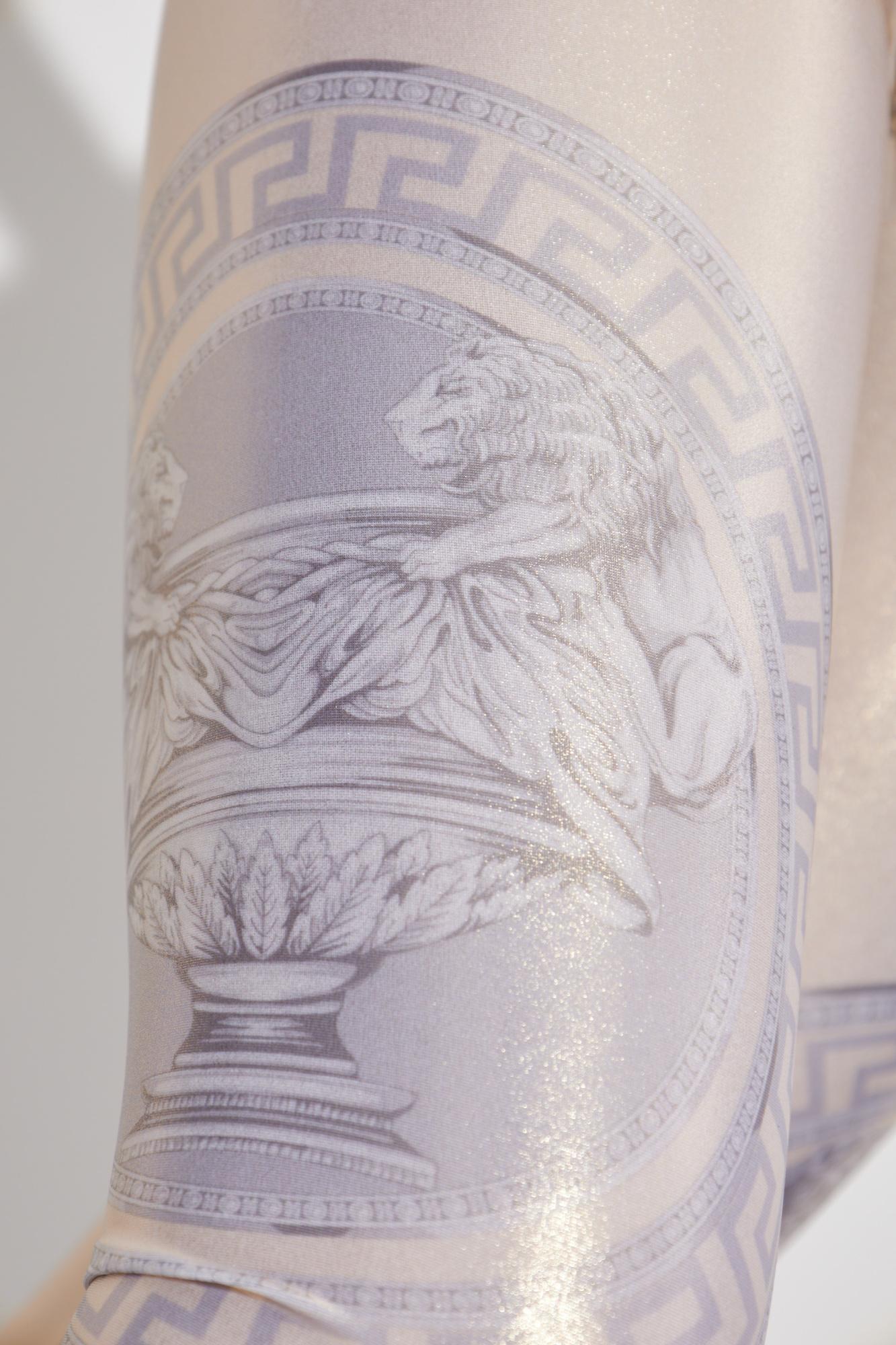 Versace Leggings With La Coupe Des Dieux Print in White