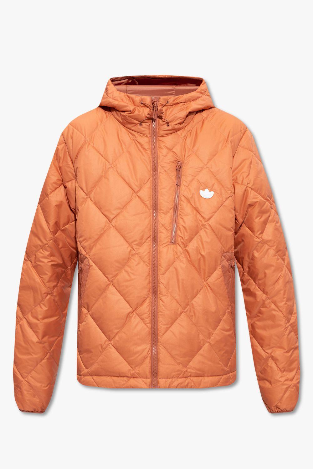 adidas Originals Down Jacket With Logo in Orange for Men | Lyst