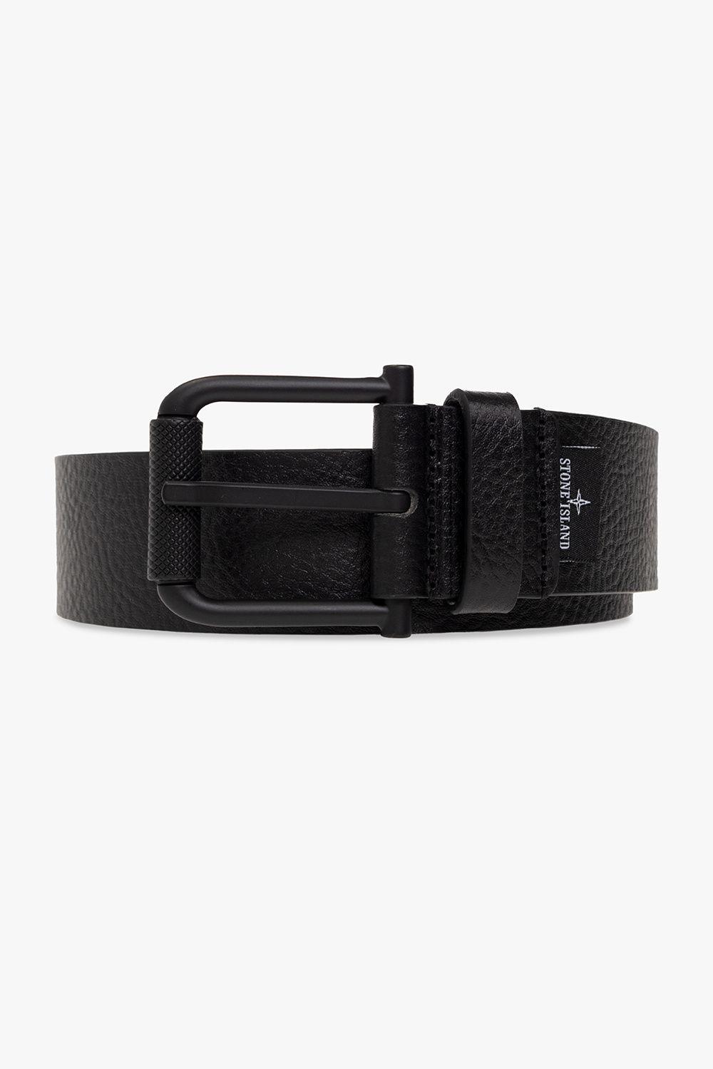 Stone Island Leather Belt in Black | Lyst