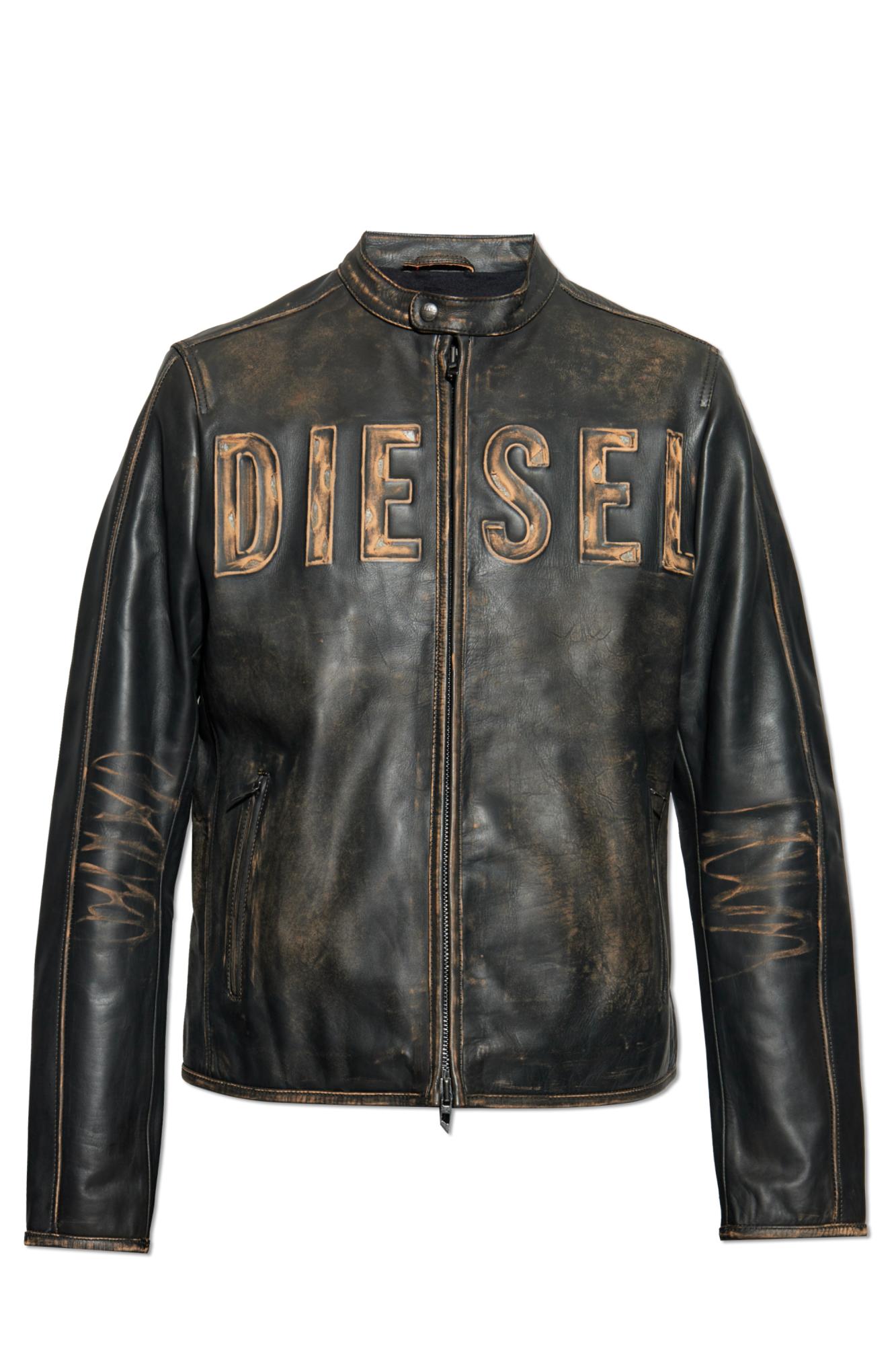 グ*ン様 Diesel leather Jacket DIESEL Leather Jacket L-Met-A A14269 in Black for Men | Lyst UK