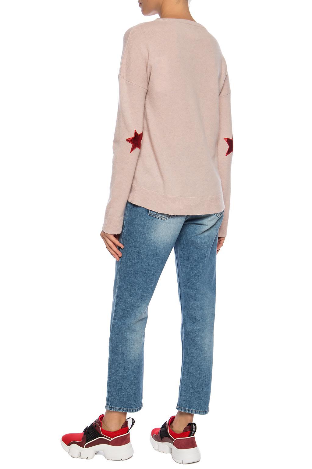 Zadig & Voltaire Patched Cashmere Sweater in Pink - Lyst