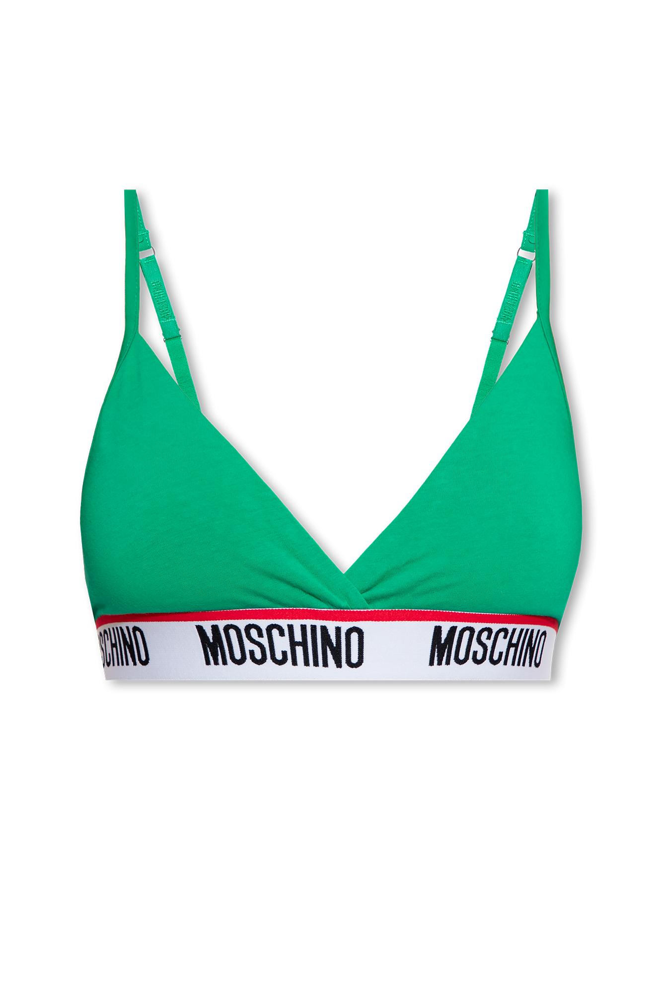 Moschino Bra With Logo in Green