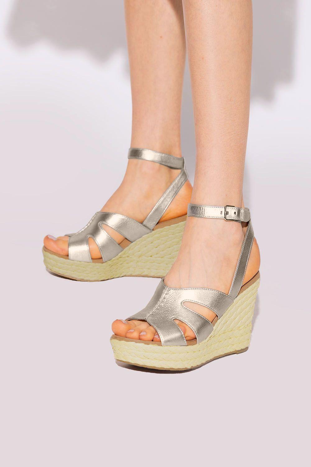 UGG 'careena' Wedge Sandals in Metallic | Lyst