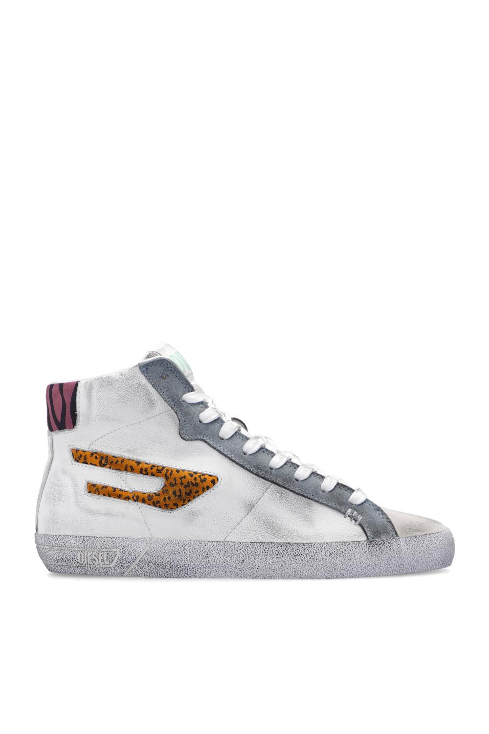 DIESEL Leather 's-leroji Mid' Sneakers in White | Lyst